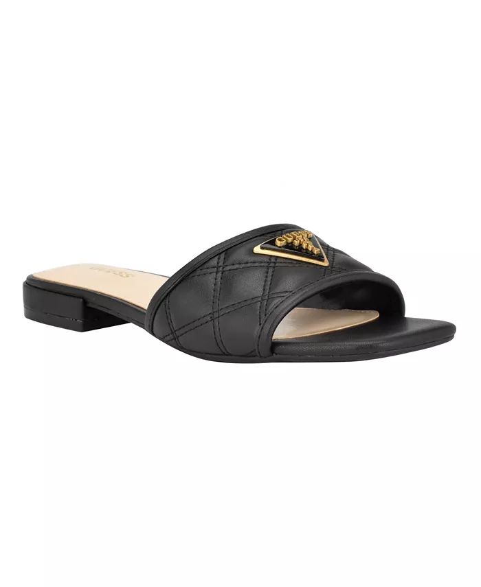 GUESS Women's Tameli Square Toe Slip On Logo Dress Sandals - Macy's | Macy's