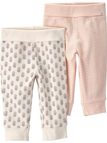 Little Planet by Carter's Girl 2-Pack Joggers Made with Organic Cotton, Rosebud Petal, Pink Stripes, NB | Amazon (US)
