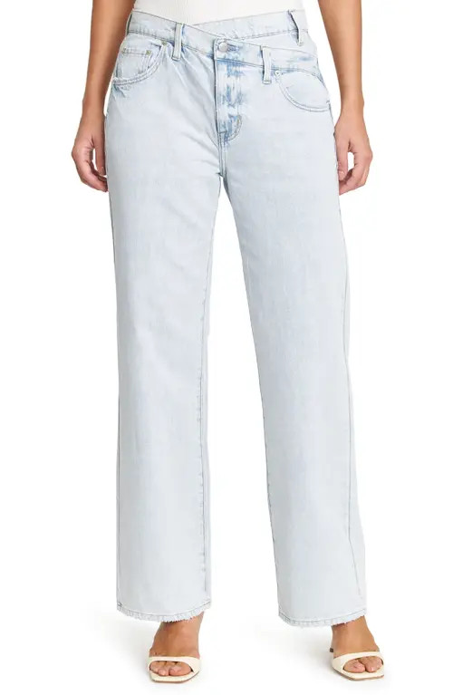Pistola Bobbie Crossover Waist Wide Leg Jeans in Rennie at Nordstrom, Size 32 | Nordstrom