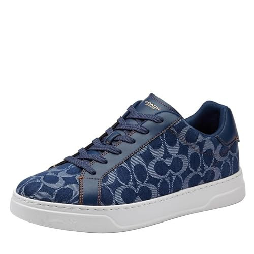 Coach Men's High Line Sneaker in Signature Denim, Deep Blue Multi, 10.5 | Amazon (US)