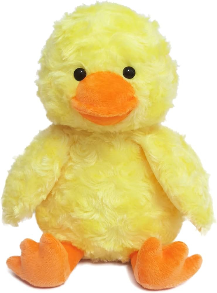 Rose Duck Plush Stuffed Animal, Cute Furry Yellow Duck Toy, Soft Cuddly Plushie Hugger Toy for Bo... | Amazon (US)