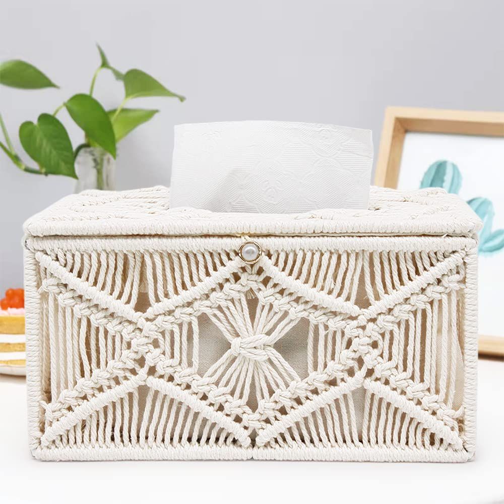 Tissue Box Cover Rectangle, Paper Tissue Holder Napkin Tissues Organizer, Home Decor for Bathroom... | Amazon (US)