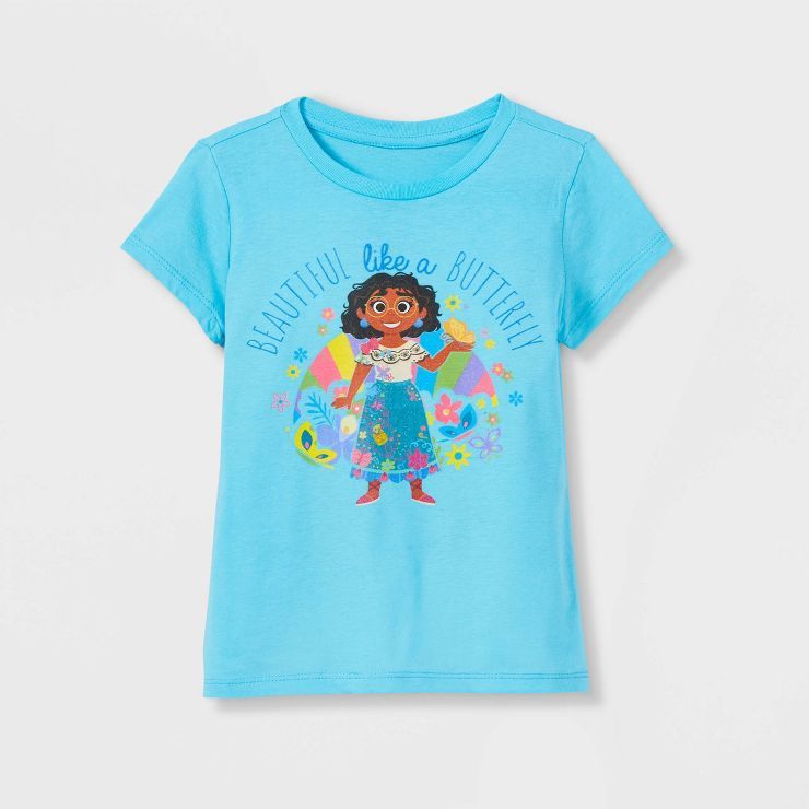 Girls' Disney Encanto Butterfly Short Sleeve Graphic T-Shirt- Blue | Target