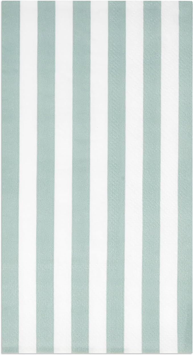 Gift Boutique 100 Sage & White Stripe Guest Napkins 3 Ply Disposable Paper Pack Light Green Strip... | Amazon (US)