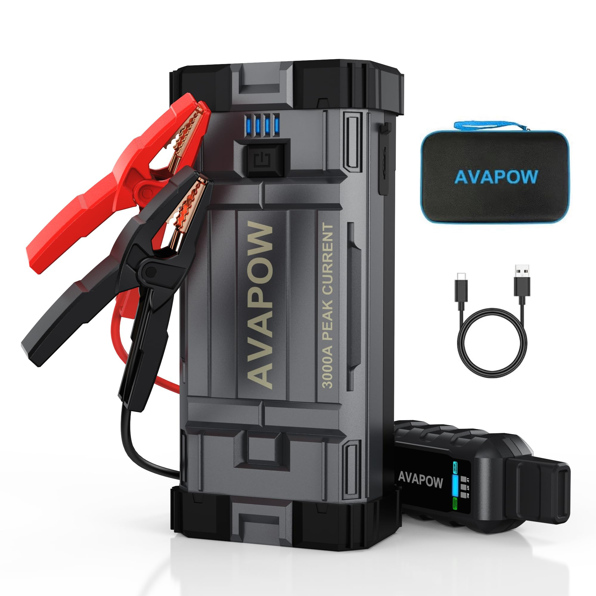 AVAPOW Car Battery Jump Starter 3000A Peak, Jumpstart with Force Start Function, Portable Starter... | Amazon (US)