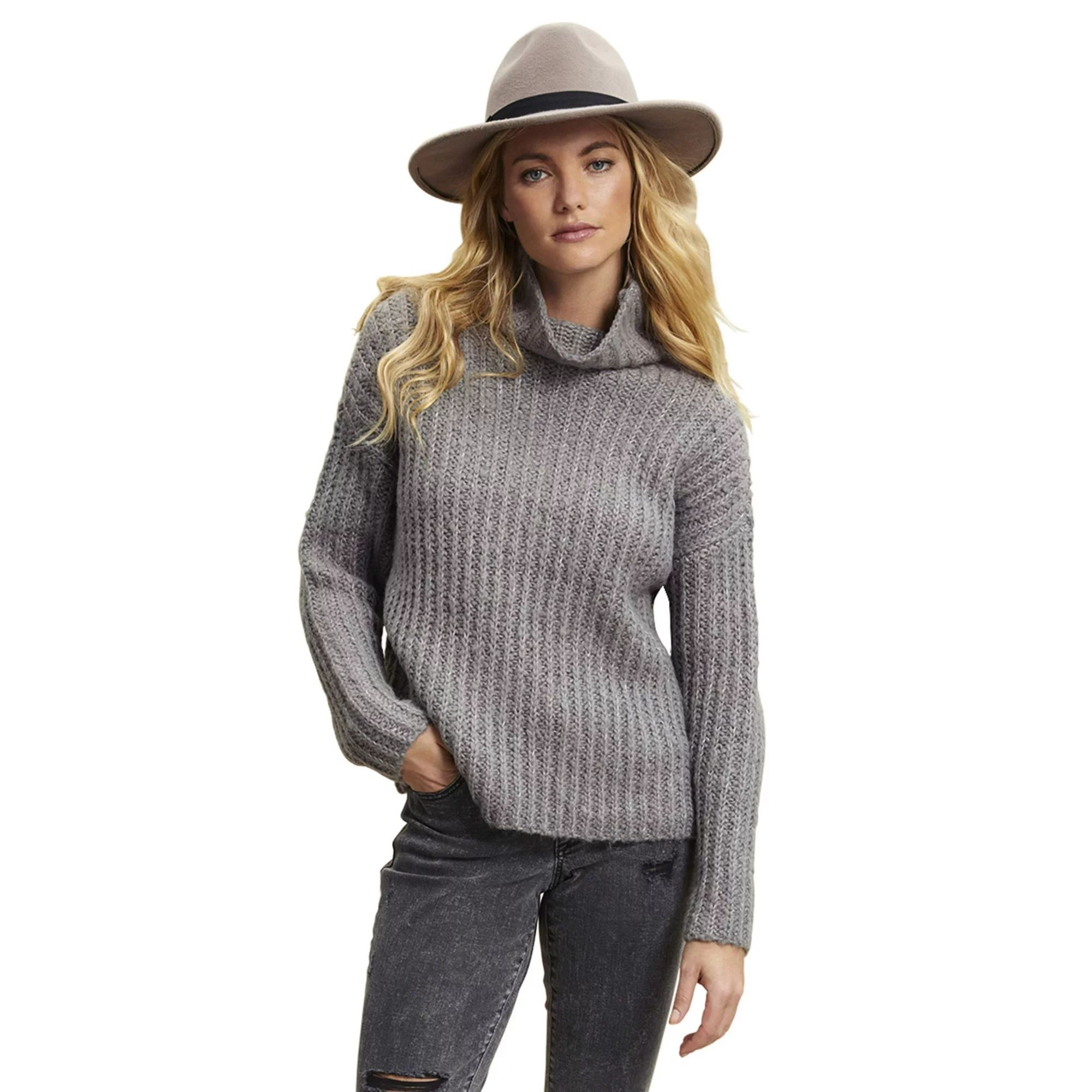 Scoop - Scoop Waffle Knit Turtleneck Sweater Women's - Walmart.com | Walmart (US)