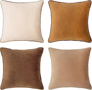 MONDAY MOOSE Decorative Throw Pillow Covers Cushion Cases, Set of 4 Soft Velvet Modern Double-Sid... | Amazon (US)