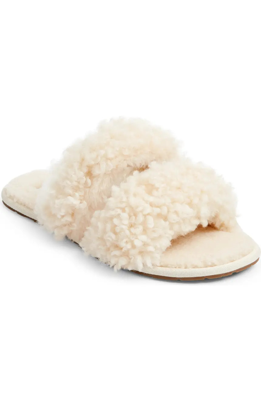 Maxi Curly Genuine Shearling Scuffetta Slipper (Women) | Nordstrom