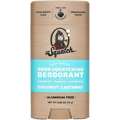 DR. SQUATCH Men's Natural Solid Deodorant Coconut Castaway - Aluminum-Free 2.65oz | Target