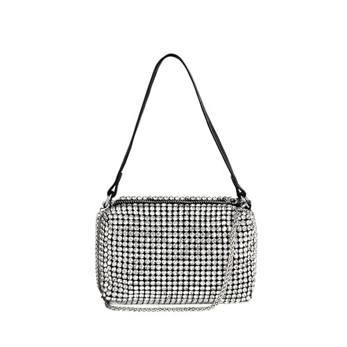 Eiyye Crystal Clutch Silver Purse Rhinestone Bag Women's Sparkly Evening Bag Handbag Black Shoulder Bag Bling purse | Amazon (US)