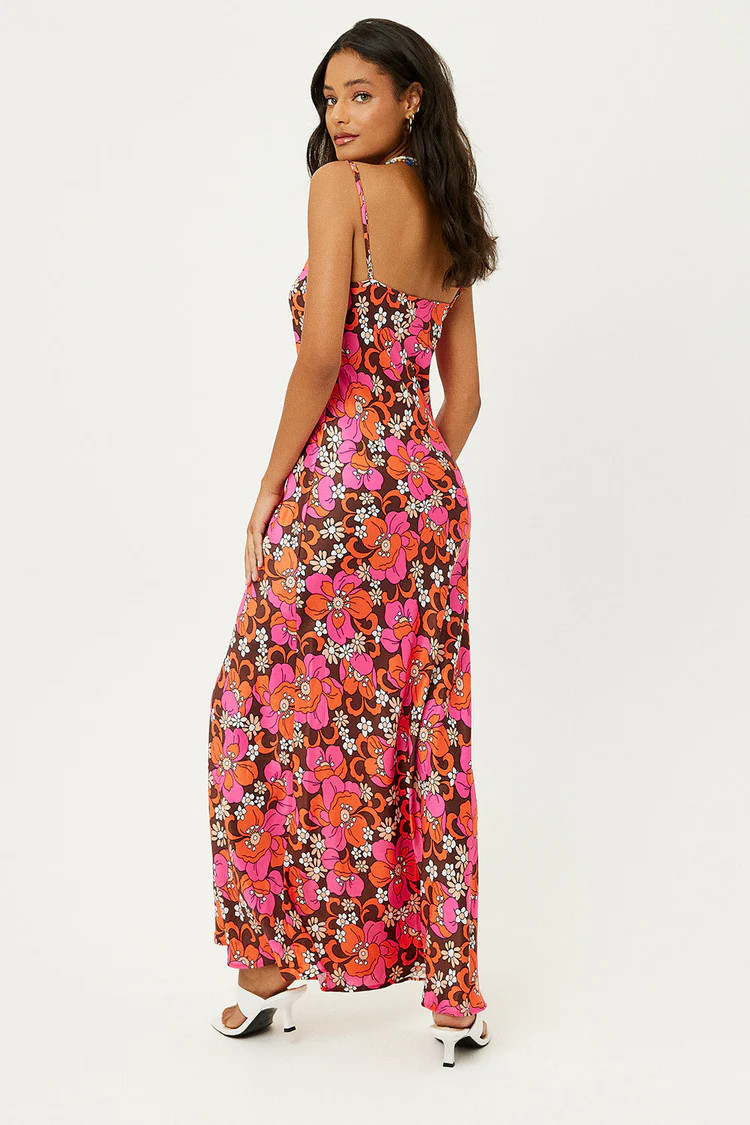 Isabel Satin Floral Dress | Frankies Bikinis