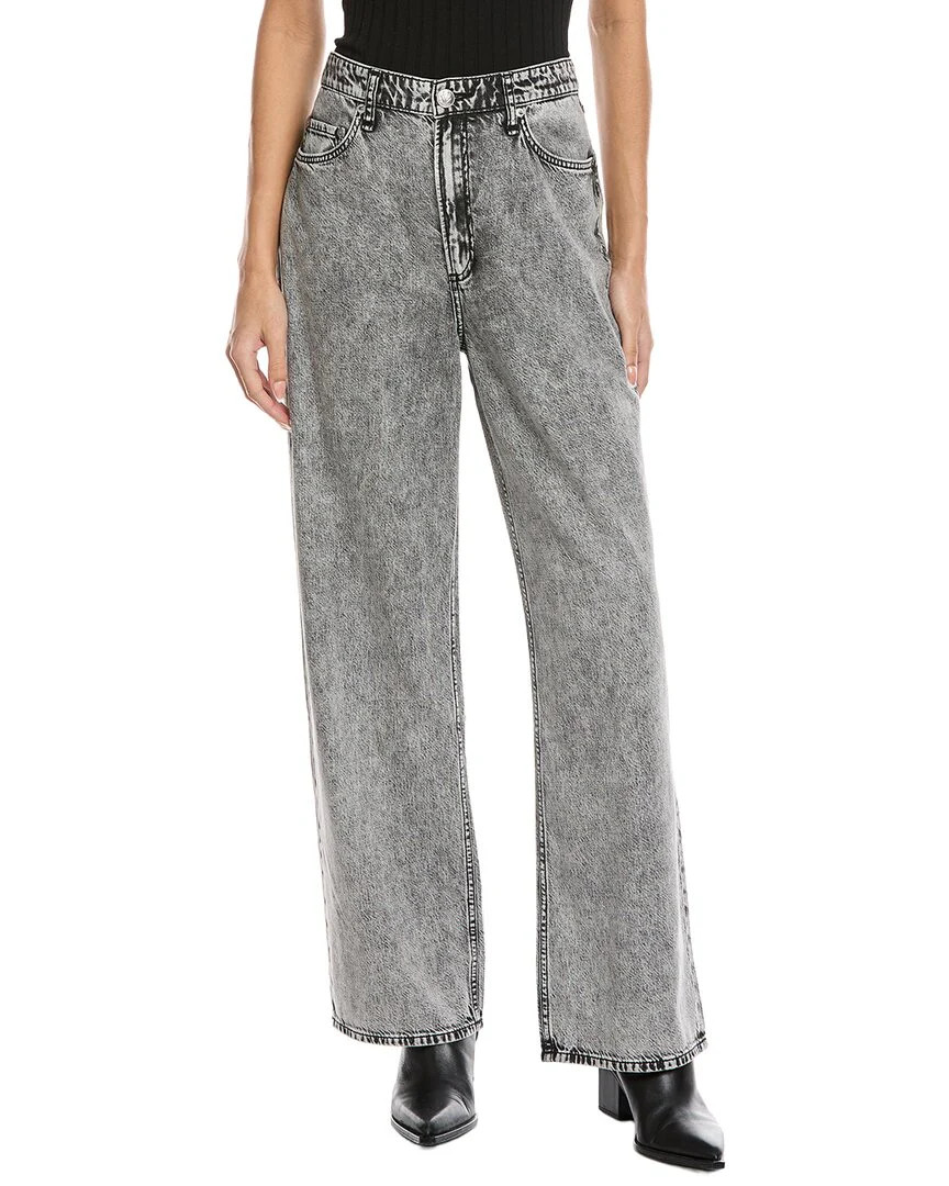 rag & bone Featherweight Logan Mid-Rise Slate Grey Wide Leg Jean | Shop Simon