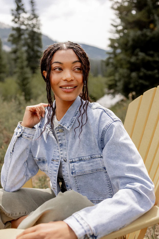 My Favorite Light Wash Denim Jacket SALE | Pink Lily