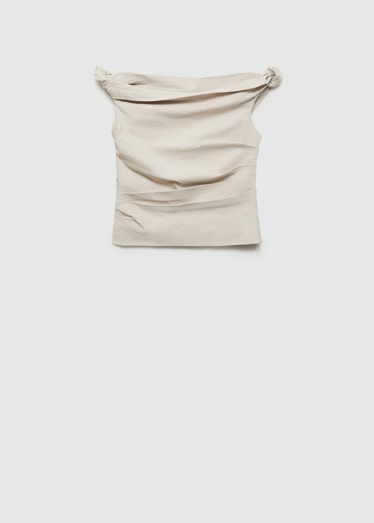 Asymmetrical draped top - Woman | MANGO United Kingdom | MANGO (UK)