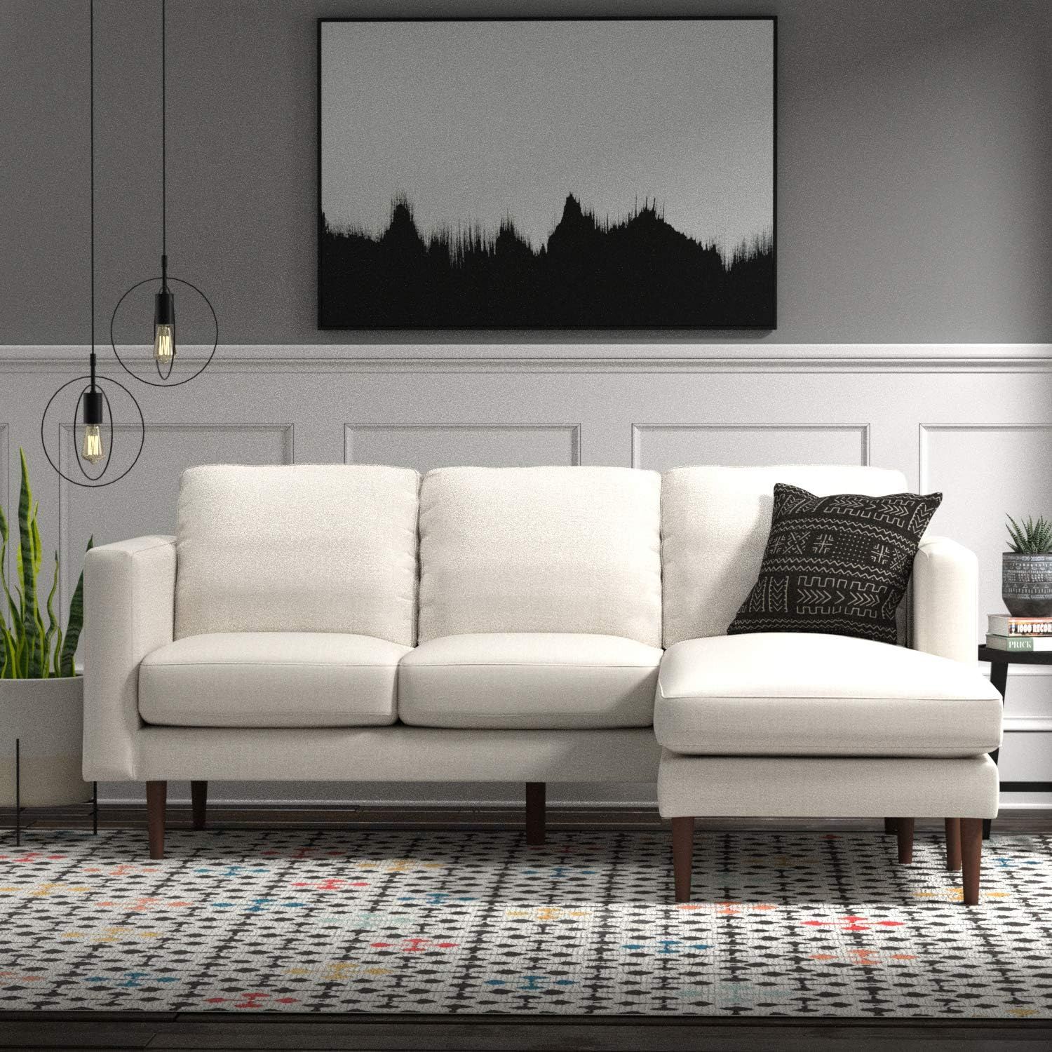 Amazon Brand – Rivet Revolve Modern Upholstered Sofa with Reversible Sectional Chaise, 80"W, Li... | Amazon (US)