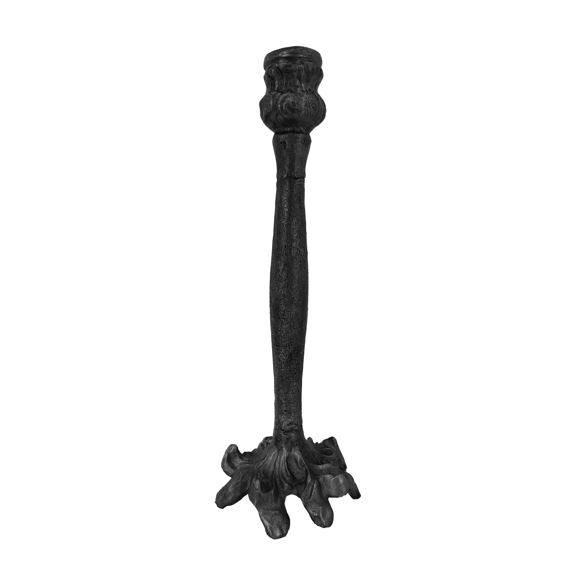 Way To Celebrate Halloween Resin Gothic Black Decorative Taper Candle Holder, 8.6" | Walmart (US)