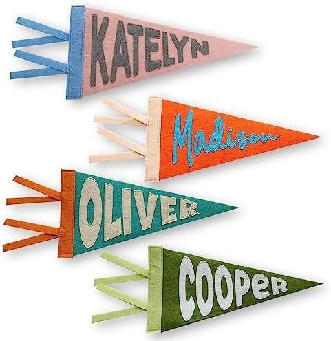Personalized Name Pennant for Nursery Room Decor, Baby Boy Girl Name Nursery Flag, Baby Name Bann... | Amazon (US)