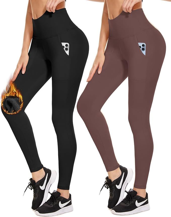 Aoliks Buttery Soft Leggings with Pockets for Women - Tummy Control Yoga Pants High Waist Non See... | Amazon (US)