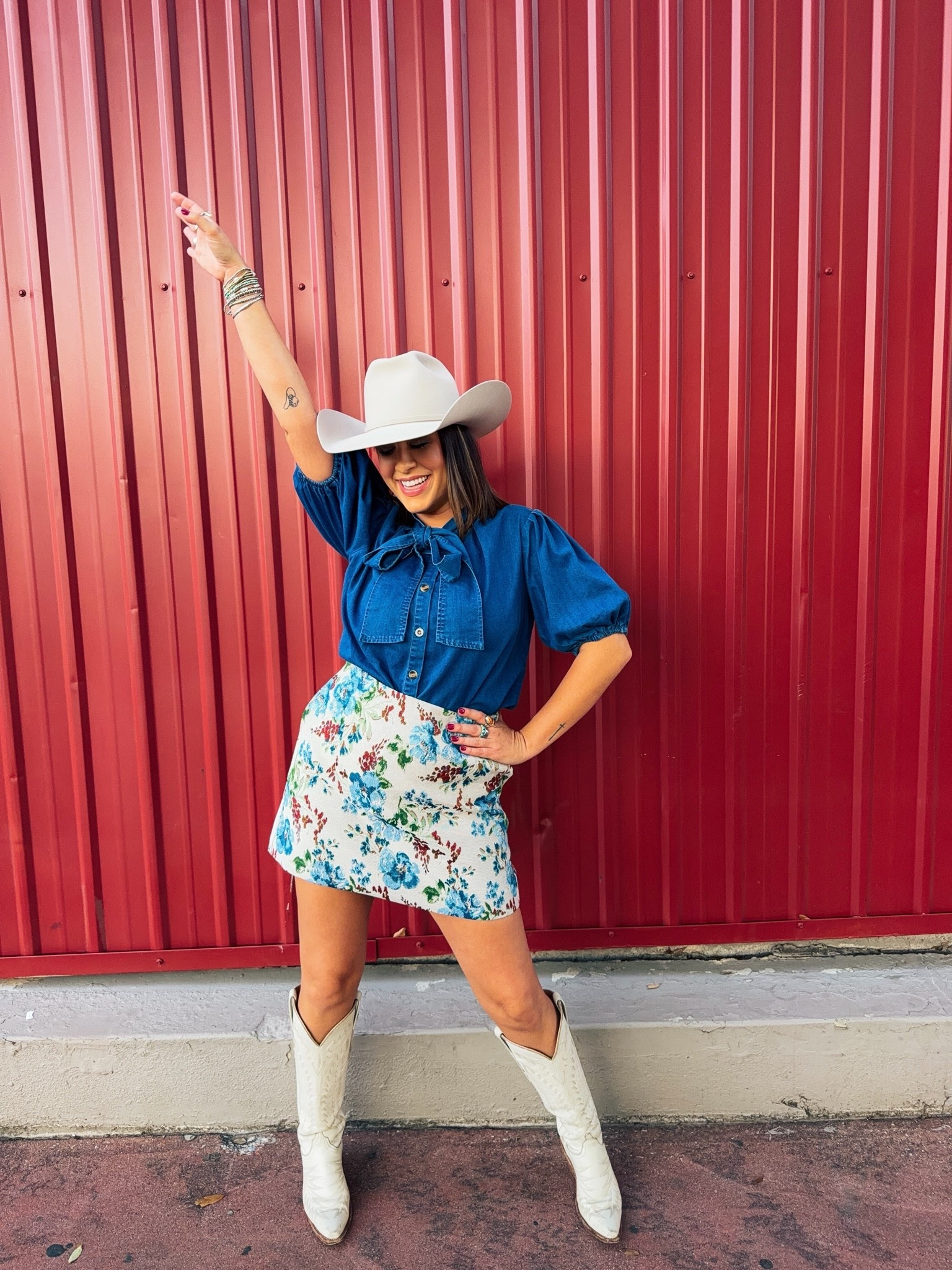 Western outfit for the Miranda lambert concert - Walmart skirt in a 6 and Amazon top in a medium - country concert outfit idea