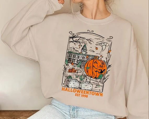 Halloweentown Est 1998 Vintage Sweatshirt Horror Pumpkin | Etsy | Etsy (US)