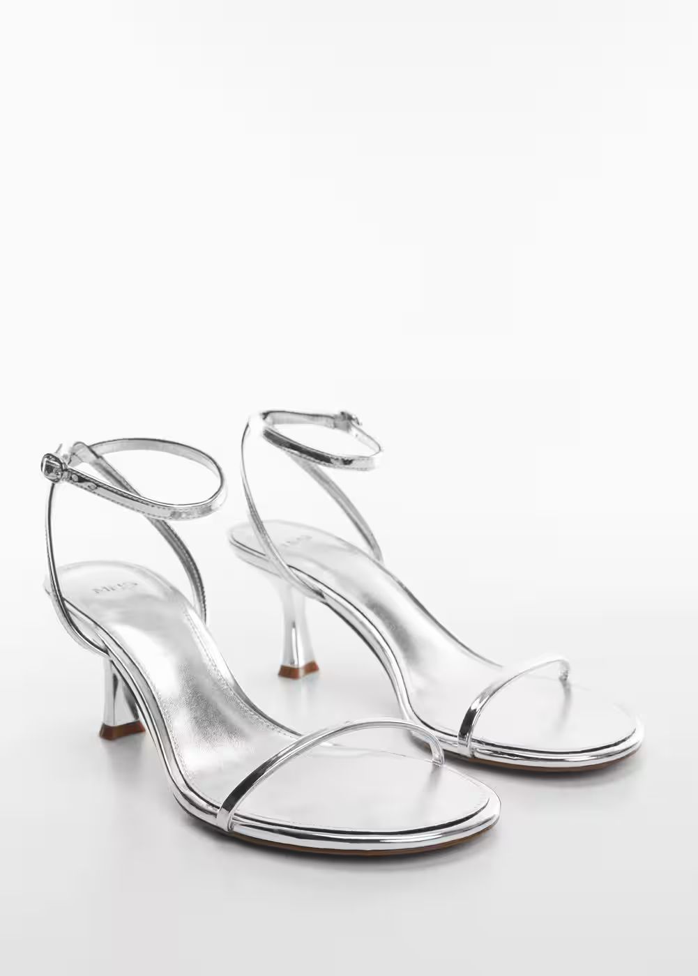 Metallic heel sandals | MANGO (US)