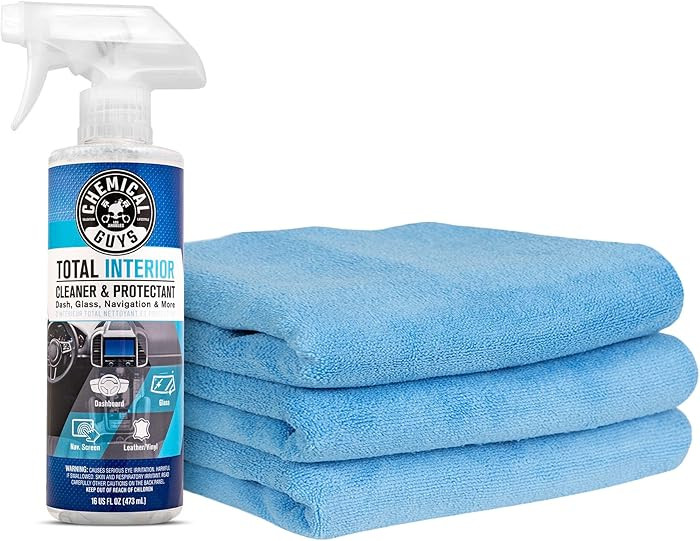Chemical Guys Total Interior Cleaner and Protectant, 16 Fl Oz + 3 Pack of Microfiber Towels (Safe... | Amazon (US)