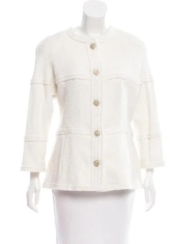Chanel Metallic Three-Quarter Sleeve Jacket | The Real Real, Inc.