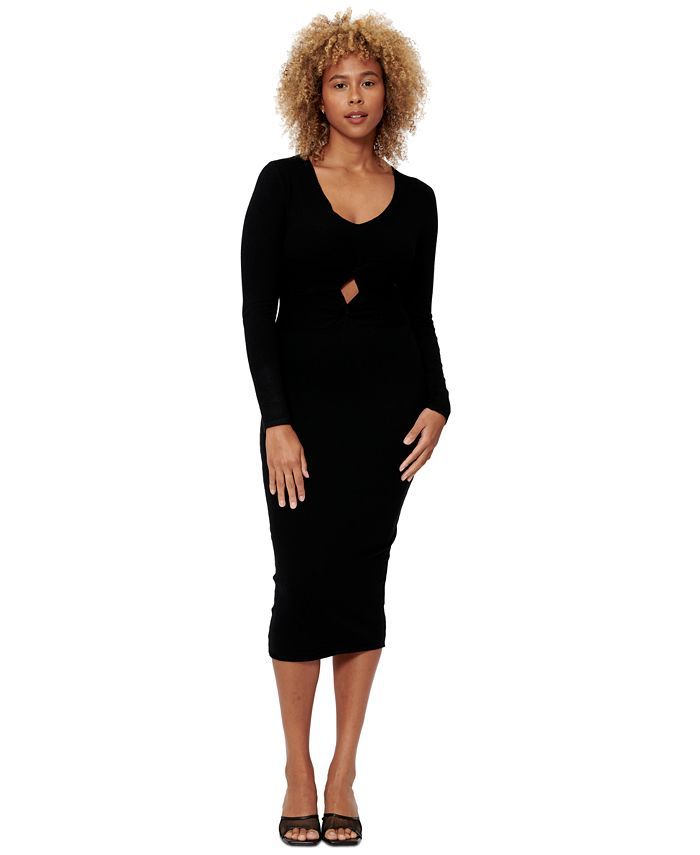 Bar III Sofia Richie Twist-Waist Cutout Dress, Created for Macy's & Reviews - Dresses - Women - M... | Macys (US)