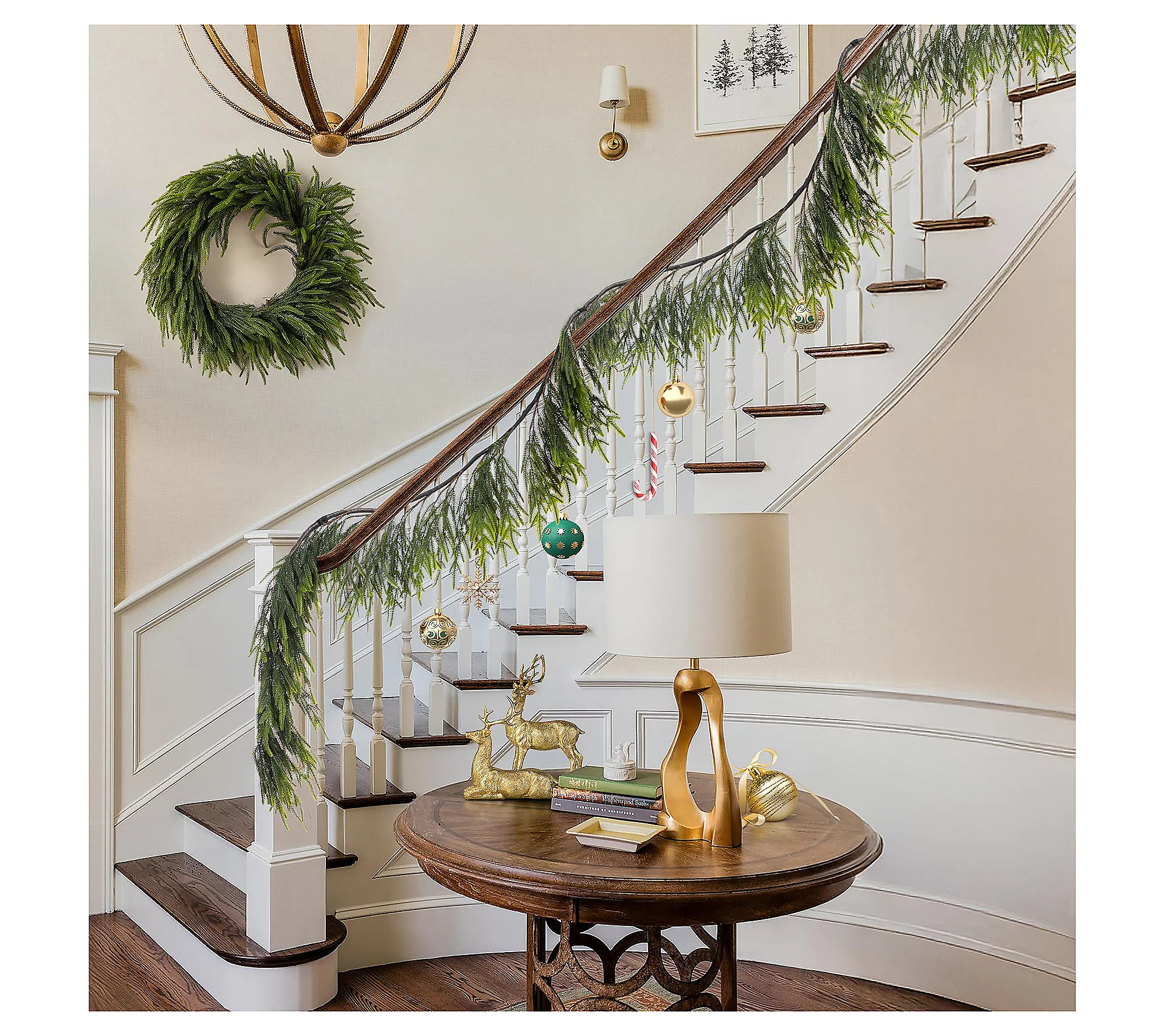 Glitzhome 9' Christmas Green Pine PE Garland | QVC