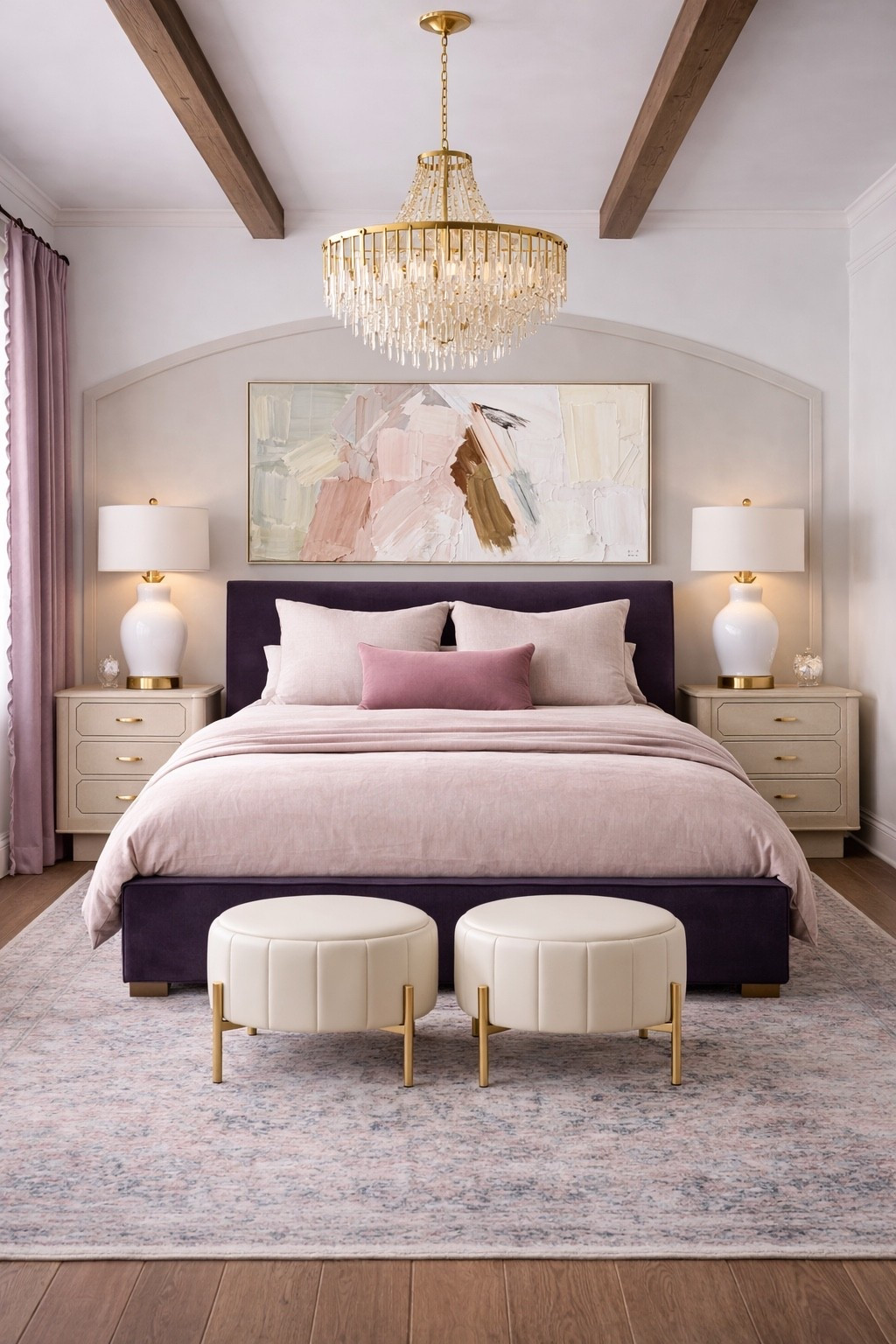 One of my favorite color pallets. 🫶 

This bedroom is a soft, elegant blend of modern luxury and feminine sophistication. 💋

Bedroom inspo
Romantic bedroom
Plums and blush tones 
Interior design 
Bedroom Design 

#LTKHome