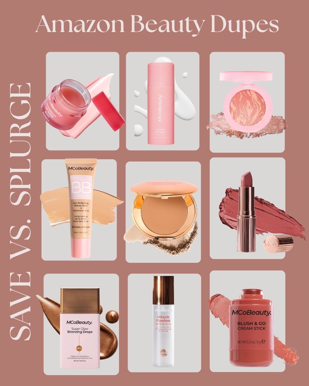 Amazon beauty dupes ✨ A few affordable finds that give that same luxe feel without the luxe price tag. Always fun finding a good beauty dupe.

Amazon beauty, beauty dupes, affordable beauty, Amazon finds, beauty finds, makeup dupes, skincare finds, beauty favorites

#LTKgrwm #LTKselfcare #LTKmorningroutine