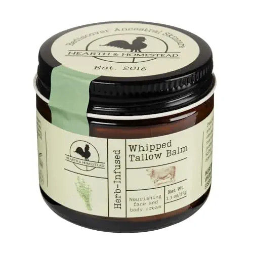 Handmade Whipped Tallow Balm (Unscented/Herb-Infused) - Organic Body Butter with Infused Olive Oi... | Amazon (US)