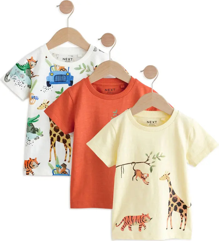 Kids' Safari Assorted 3-Pack Cotton Graphic T-Shirts | Nordstrom