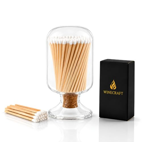 Includes Matches | Decorative Glass Matches Cloche | Bottle Jar Fireplace Candle Match Holder Gift Set | Amazon (US)