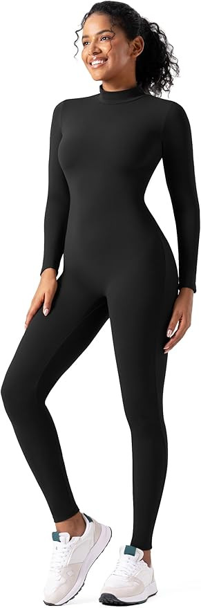 speerise Women Bodysuit Rompers Long Sleeve Jumpsuits Leotards One Piece Tummy Control Yoga Worko... | Amazon (US)