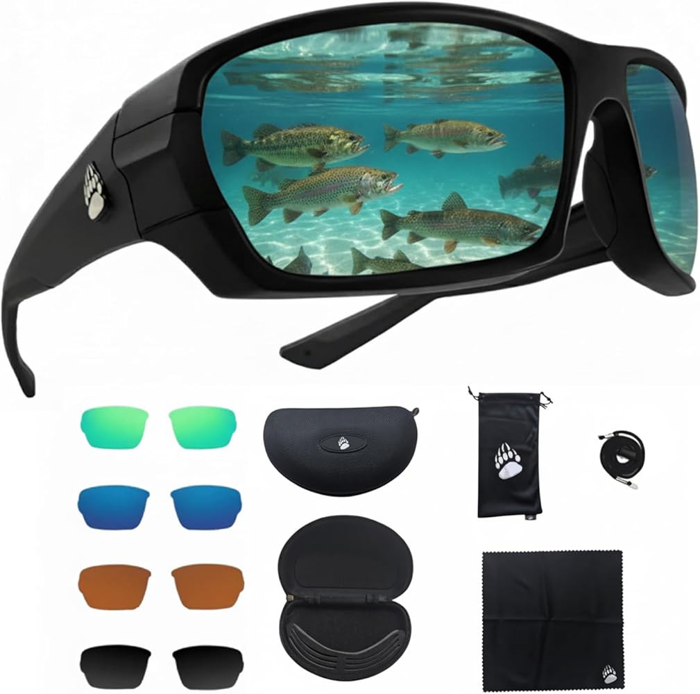 Fishing Glasses Pro Kit - Polarized Sunglasses With 4 Lenses for Clear Visibility in Offshore & S... | Amazon (US)