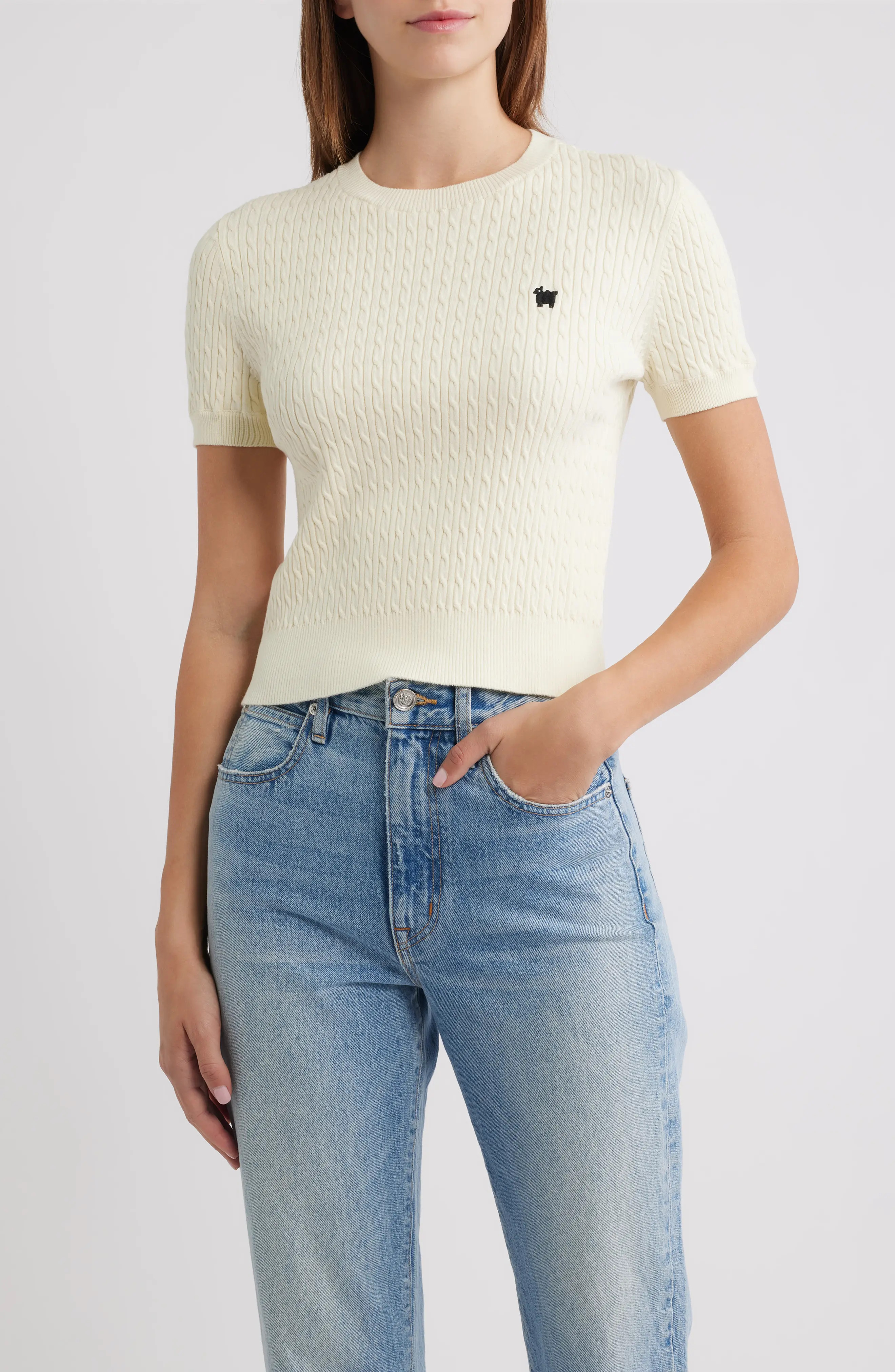 ROWING BLAZERS Sheep Cotton Cable Sweater (Women) | Nordstrom | Nordstrom