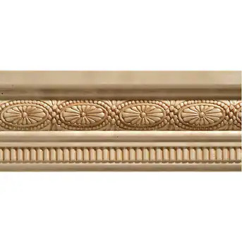 Ornamental Mouldings 3-in x 8-ft White Hardwood Unfinished Wood Sunburst 693 Chair Rail Moulding | Lowe's