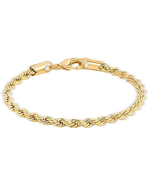 Barzel 18K Gold Plated Braided Rope Anklet for Women - Made In Brazil | Amazon (US)