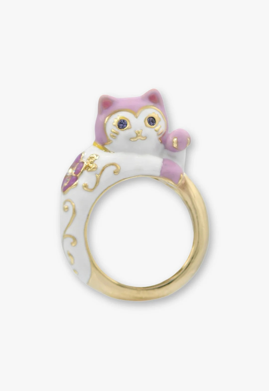 Lucky Cat Flower Ring- Gold | Anna Sui