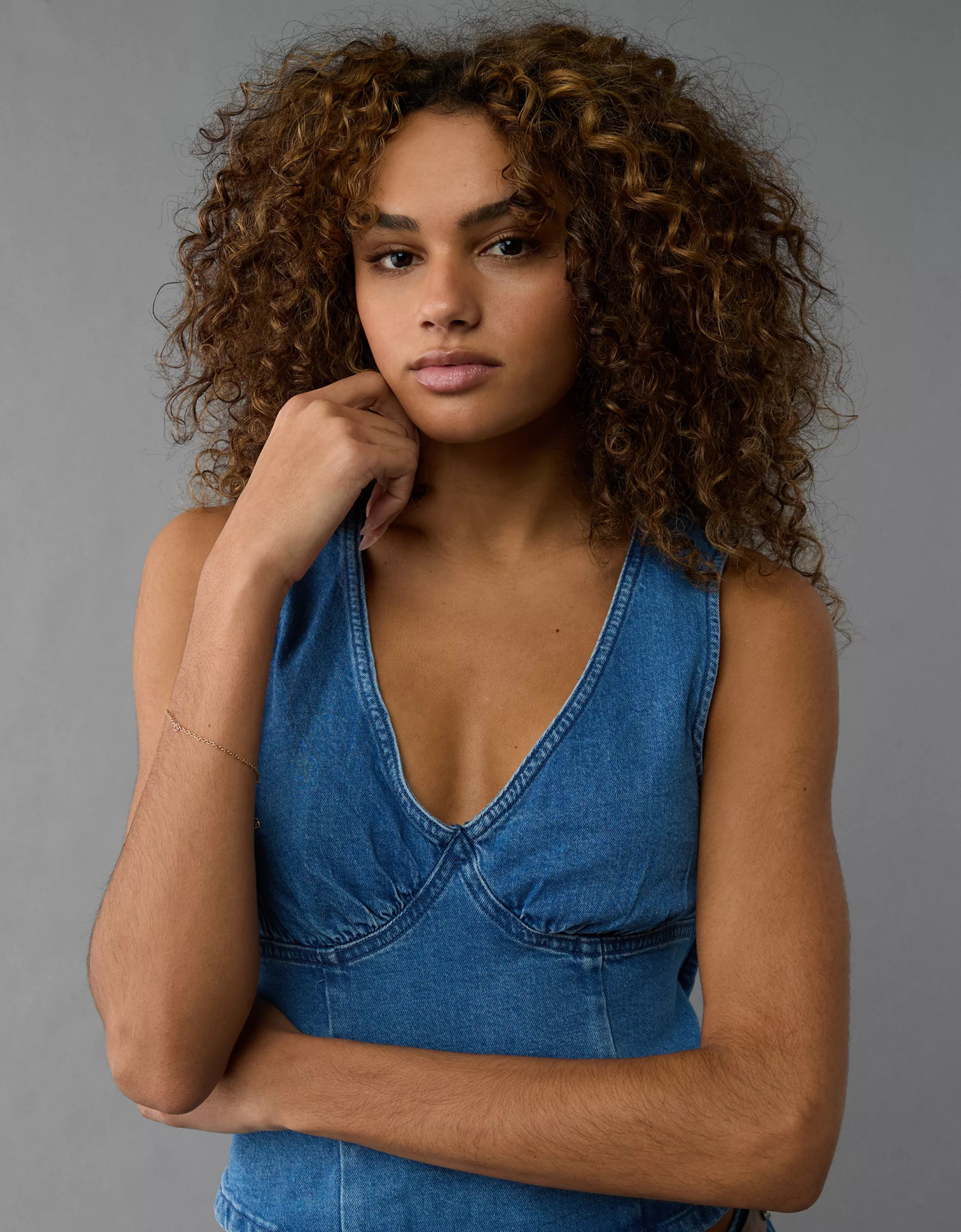 AE Denim V-Neck Tank Top | American Eagle Outfitters (US & CA)