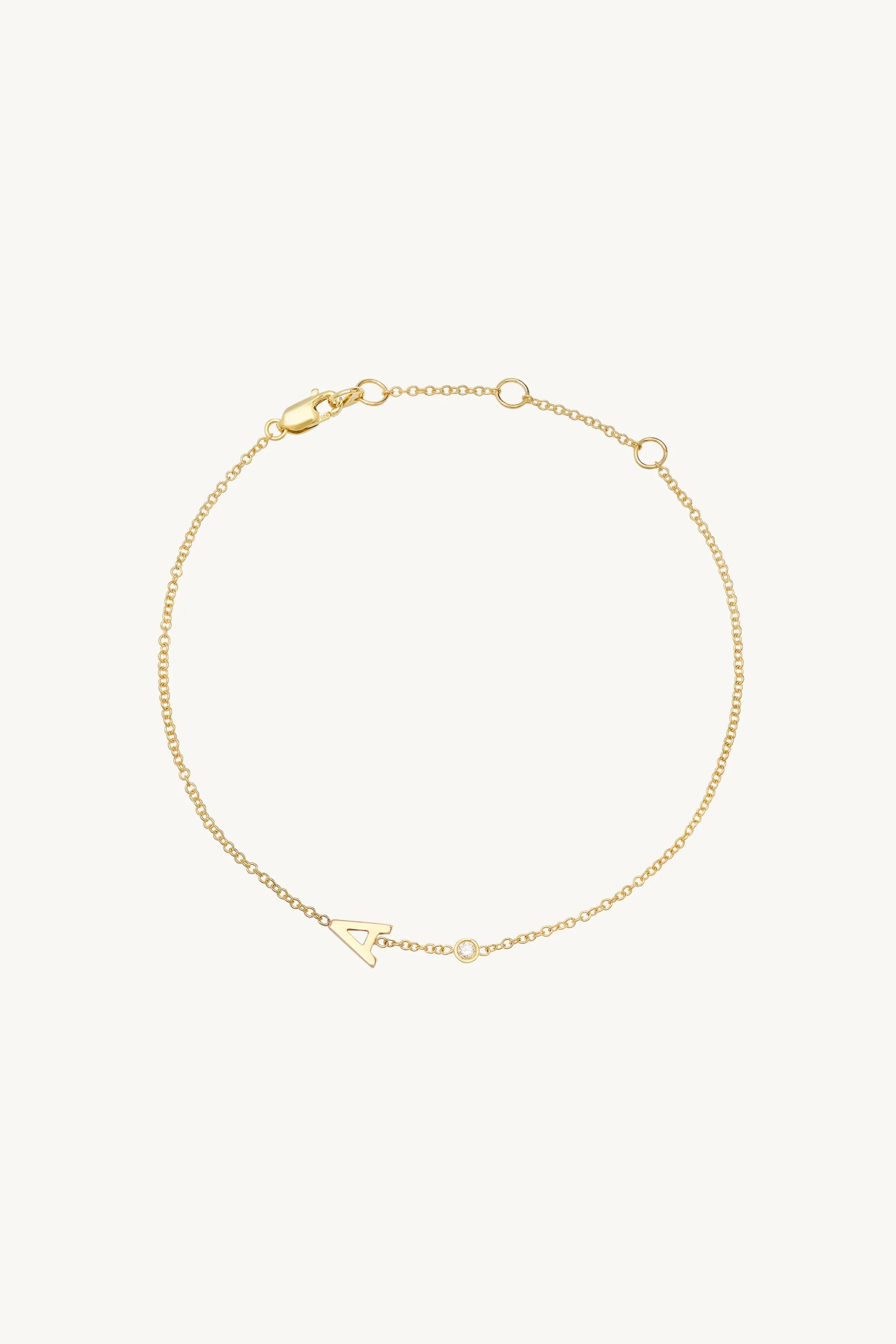 Initial and Diamond Bracelet | BYCHARI