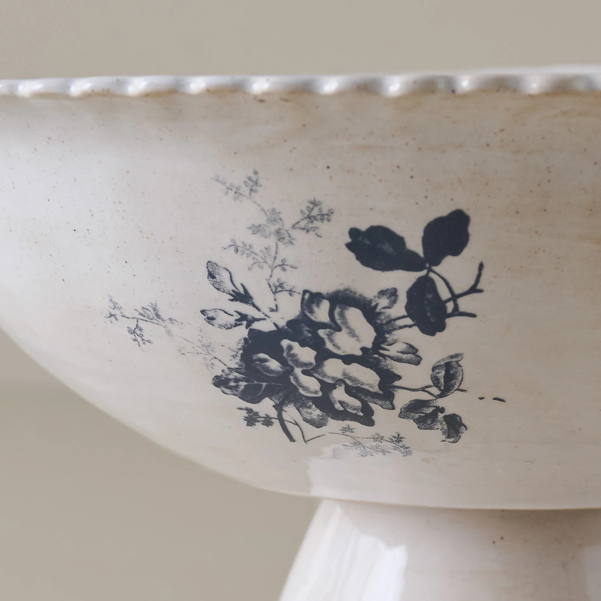 Heirloom Garden Floral Pedestal Serving Bowl | Magnolia