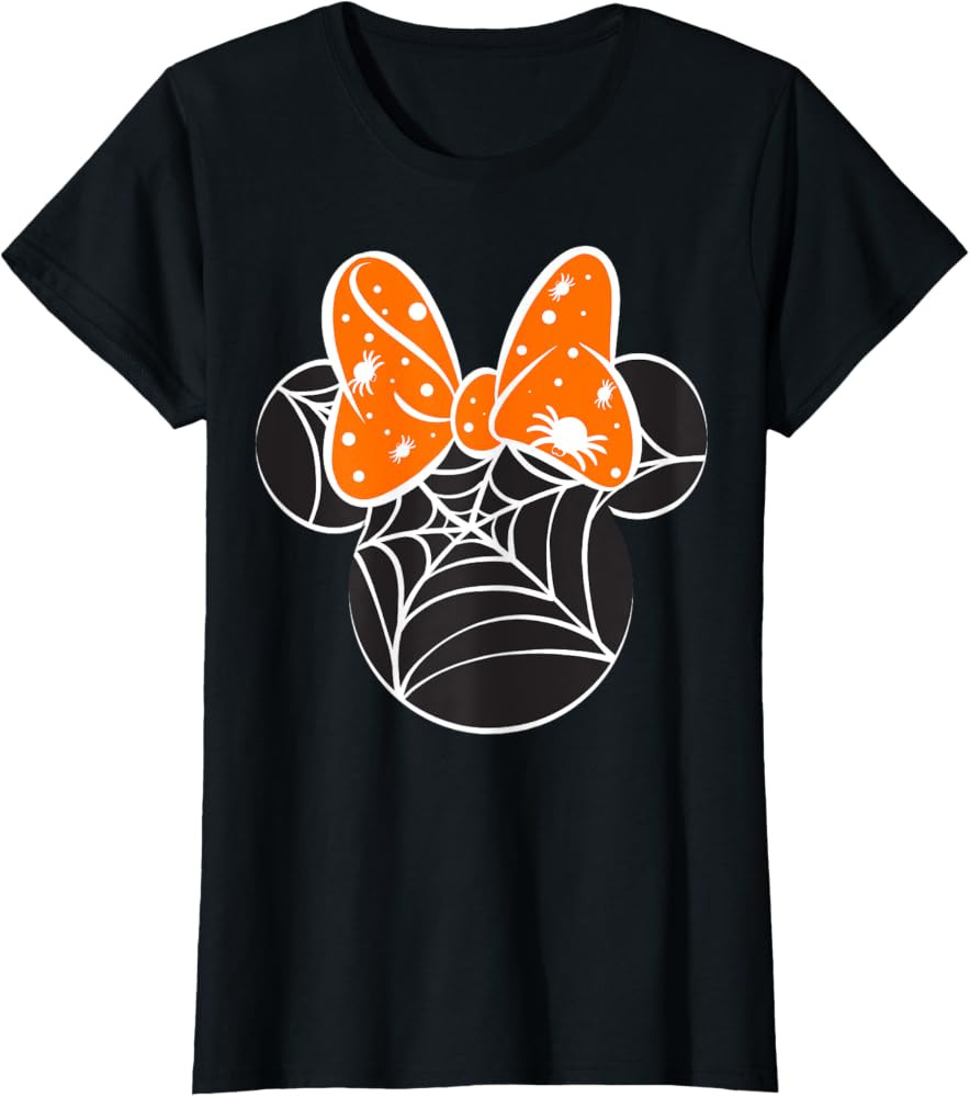 Disney Mickey & Friends Halloween Minnie Spider Web Logo T-Shirt | Amazon (US)