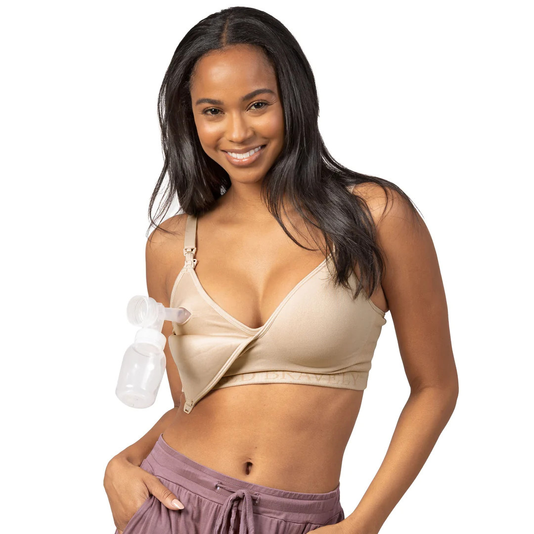 Signature Sublime® Contour Hands-Free Pumping & Nursing Bra | Beige - Kindred Bravely | Kindred Bravely