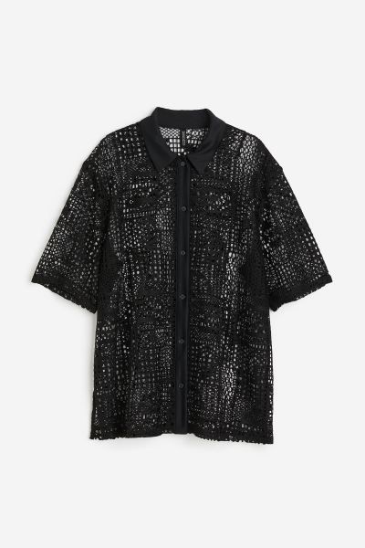 Oversized crochet-look shirt | H&M (UK, MY, IN, SG, PH, TW, HK)