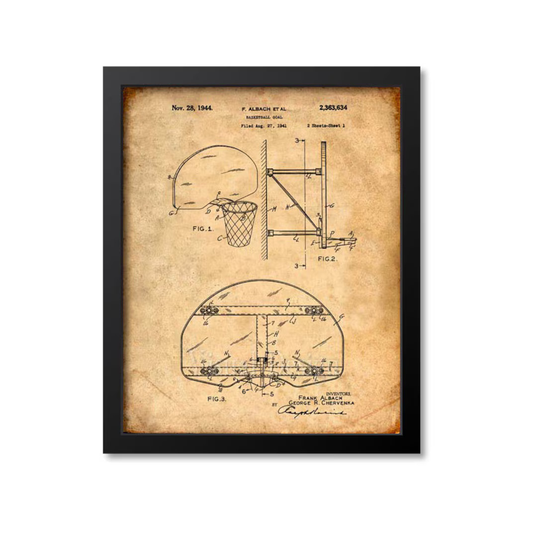 Basketball Goal Patent Print Basketball Patent Art Print - Etsy | Etsy (US)