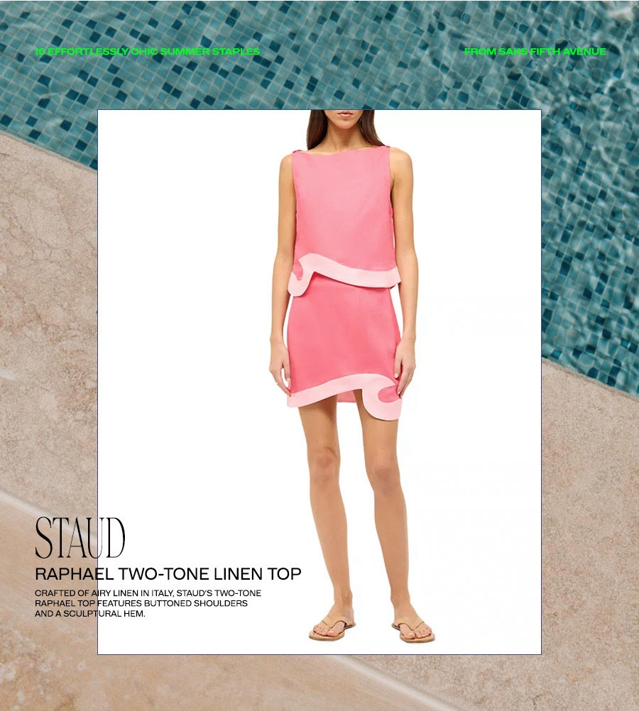 10 Effortlessly Chic Summer Staples From Saks Fifth Avenue - When it comes to summer fashion, our motto is clear: the more effortless, the better. While your vacation wardrobe or special event outfits might demand extra attention, your everyday wardrobe should be all about ease and carefree vibes. The secret to curating a versatile collection of interchangeable pieces lies in investing in high-quality items. Whether you’re building your wardrobe from scratch or just need a few more additions to perfect your warm weather collection, Saks Fifth Avenue has everything you need and more. Think breezy tops, reliable bottoms, and everything in between – your dream summer wardrobe is just a few clicks away. To kickstart your journey, we’ve rounded up 10 effortlessly chic summer staples that are absolutely worth the investment.

#LTKSeasonal #LTKStyleTip