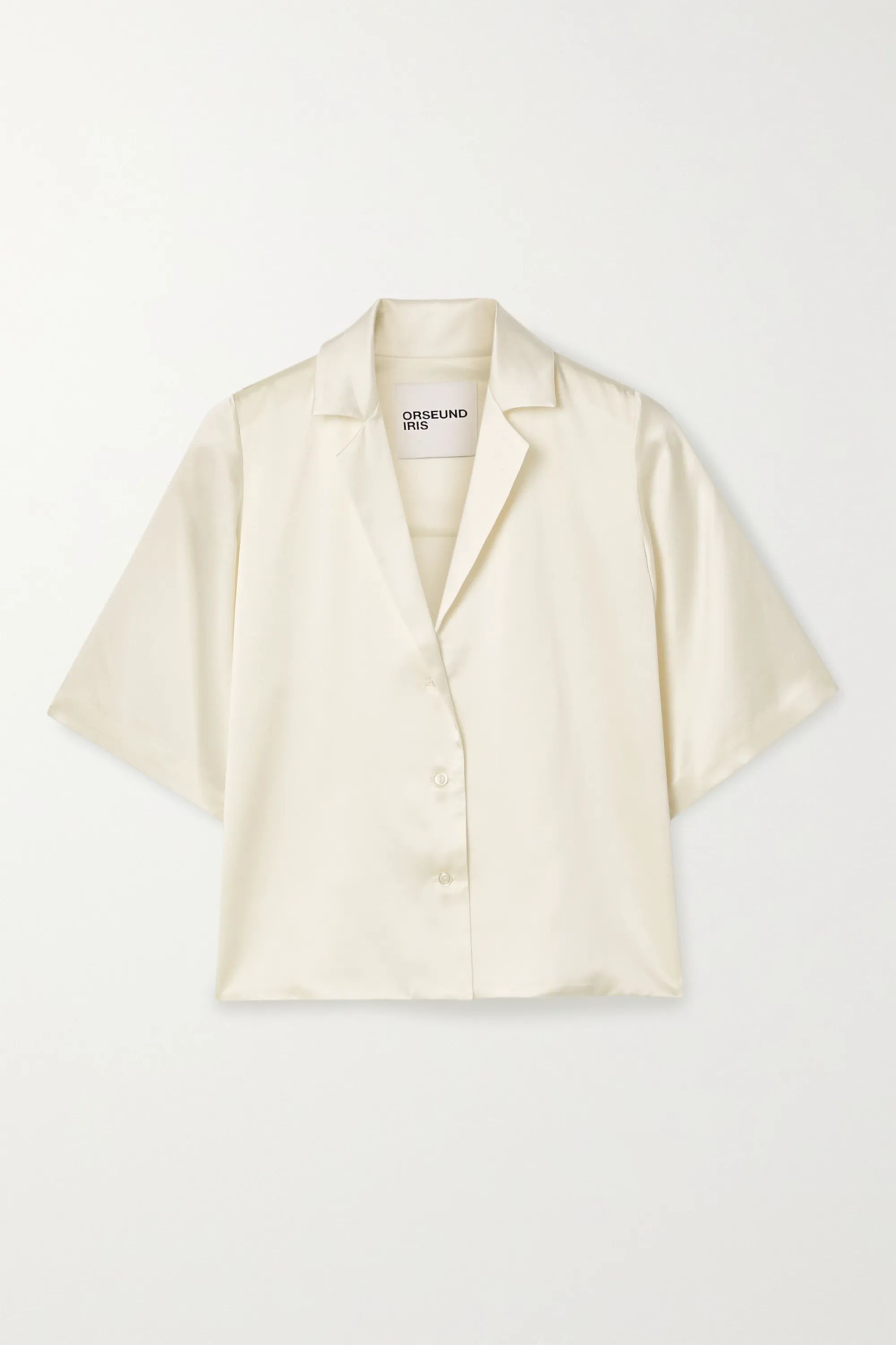 Ivory Le Funk cropped silk-satin shirt | Orseund Iris | NET-A-PORTER | NET-A-PORTER (US)