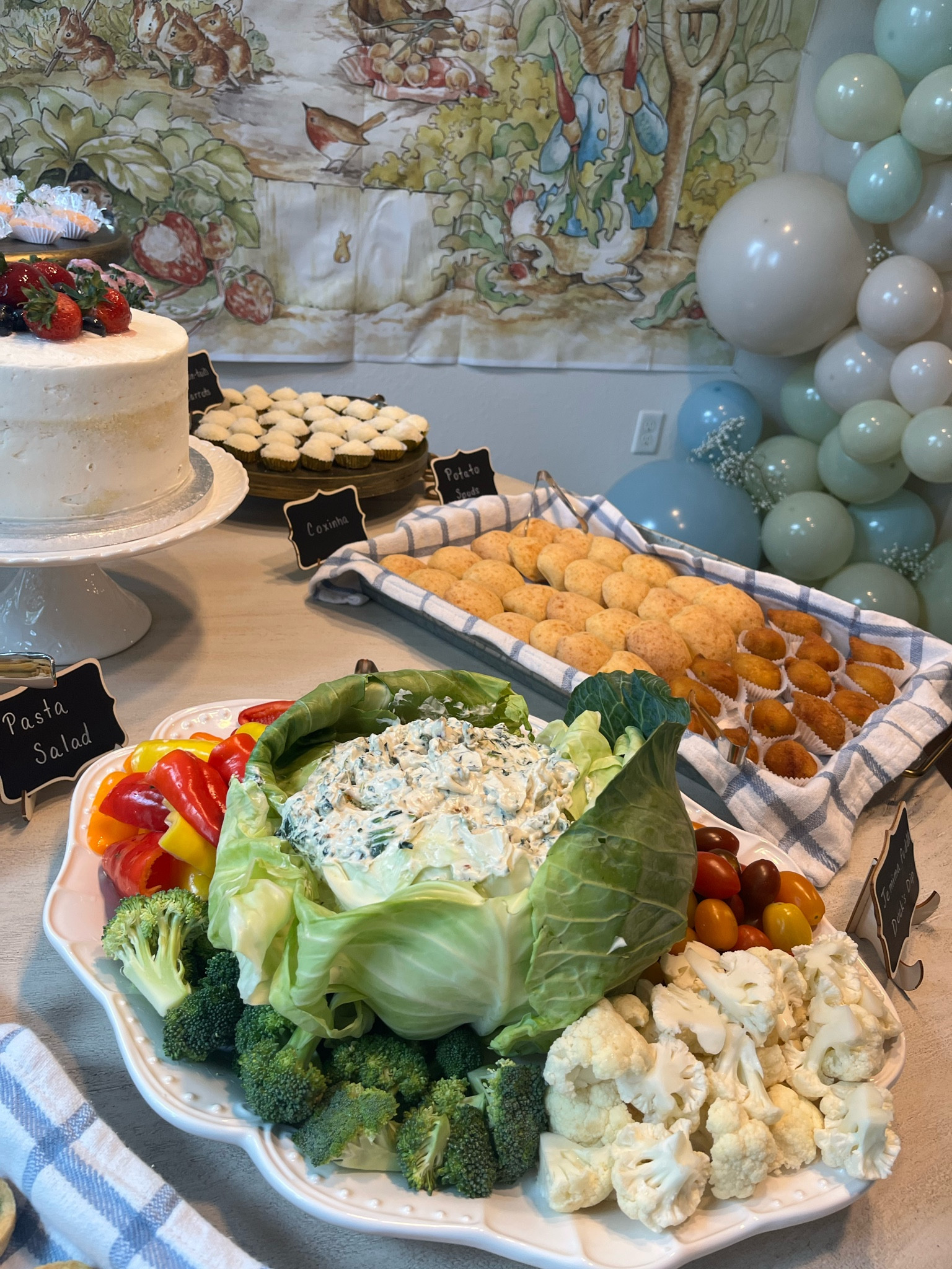 Baby shower food table🎂 Peter Rabbit theme🥕

#LTKparties #LTKfamily #LTKbaby